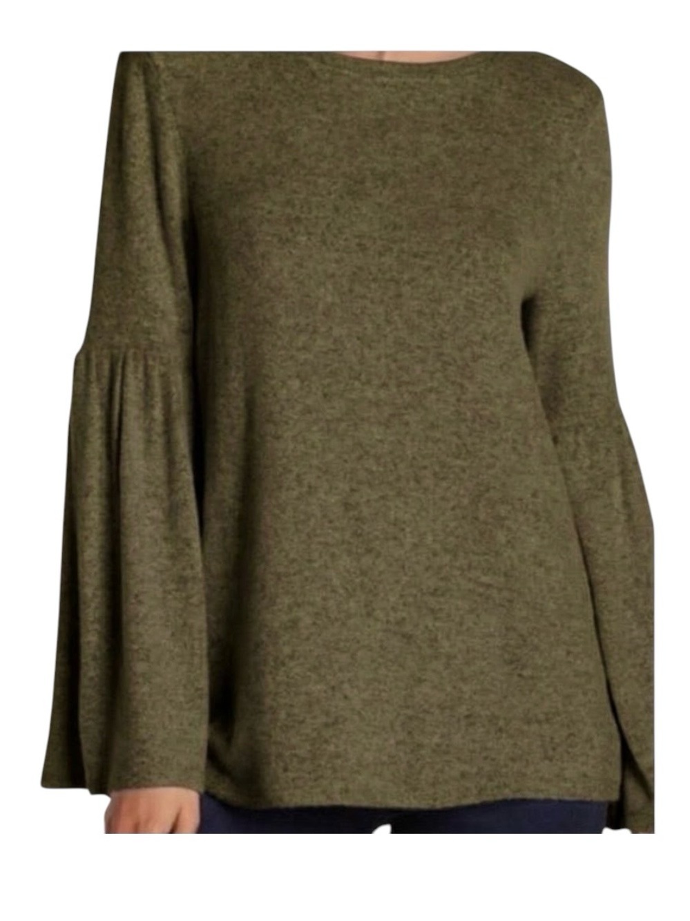 Philosophy Deep Green Bell Statement Sleeve Sweater Relaxed Oversized Fit XS
